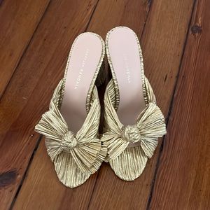 Loeffler Randall Penny Knot Mules in Gold